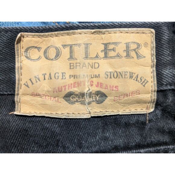 Cotler Brand Vintage Mens Black Straight Leg Stonewash Jeans 36w 30l - Picture 4 of 7